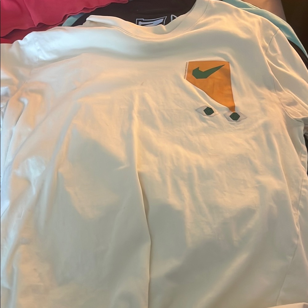 Nike Tee with Orange and Green Accents